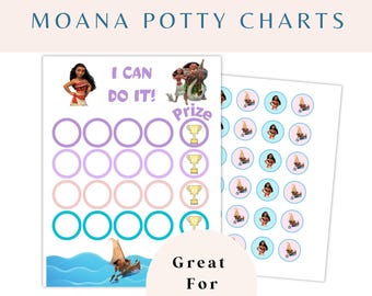 Moana Reward Chart | Printable Moana sticker Chart | Daily Chore Chart | Kids Routine Sticker Chart | Toddler Reward Chart, Potty Chart