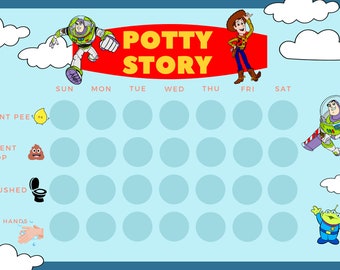 Toy Story Potty Training Chart Printable, Toilet Training Chart, Toileting Reward Chart, Instant Download, Buzz Lightyear Reward Chart