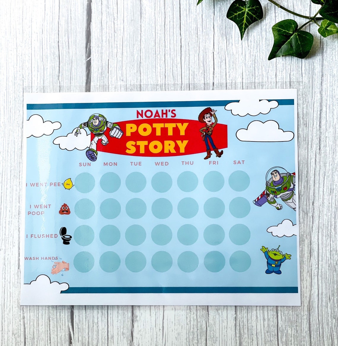 Toy Story Potty Training Chart Printable, Toilet Training Chart, Toileting Reward Chart, Instant ...