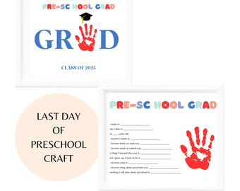 Preschool Grad Handprint Art, Pre-k Grad, Last Day Of Preschool Craft, Preschool graduate activity, Keepsake, Preschool Teacher