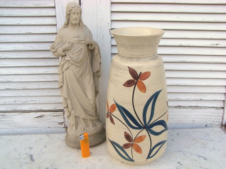 sunflower twigs ceramic floor vase ceramic vase for lilac 50s-60s design mid century vase artist ceramics gladioli