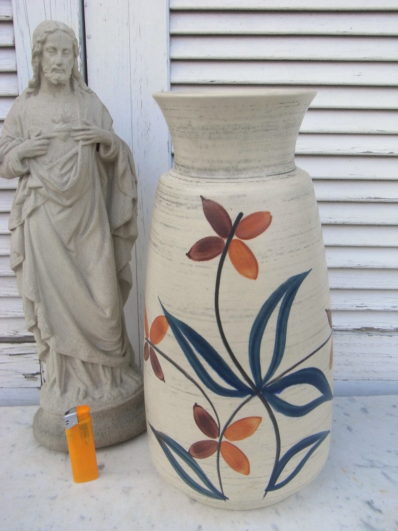 sunflower twigs ceramic floor vase ceramic vase for lilac 50s-60s design mid century vase artist ceramics gladioli