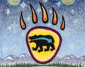 Bear Spirit, Paul Stone Original Prismacolor,  Framed