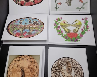 6 Assorted Hummingbird Note Cards