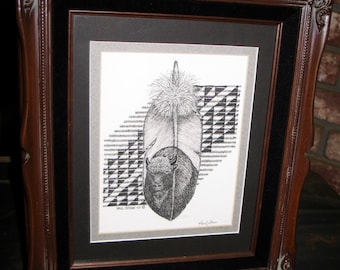 Buffalo In Eagle Feather Original