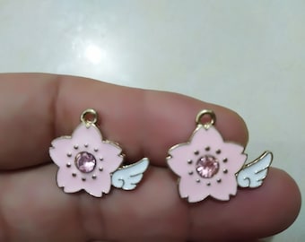 5X Yellow Enamel Lively Bee Charms w// Crystal Fit Bracelet Jewelry Craft DIY