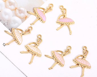 10pc Ballet Silver Charm Set Lot Collection//Choose Rings,Clasps,Bails //Ballerina