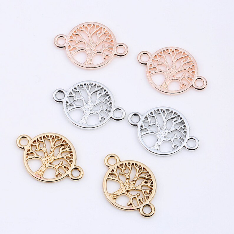 Tree Charms Tree of Life Charms Pendants Round Tree Charm Etsy