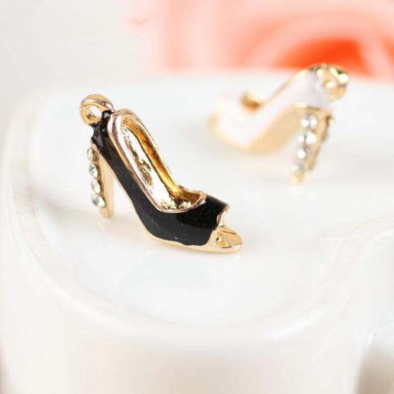 10pcs/lot High heels Charms Enamel Stiletto Shoes Charm Etsy