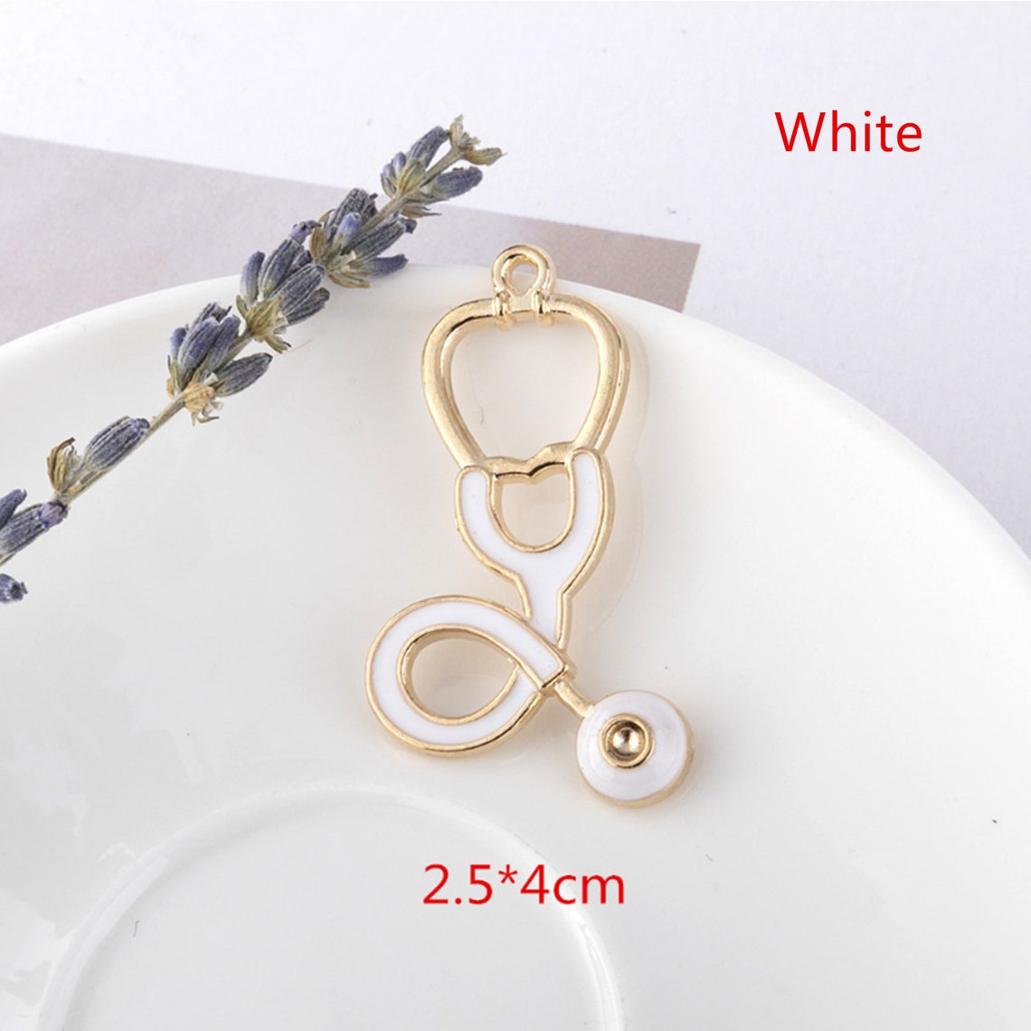 10Pcs Gold Enamel Nurse Series CharmSyringe charms Nurse Hat Etsy