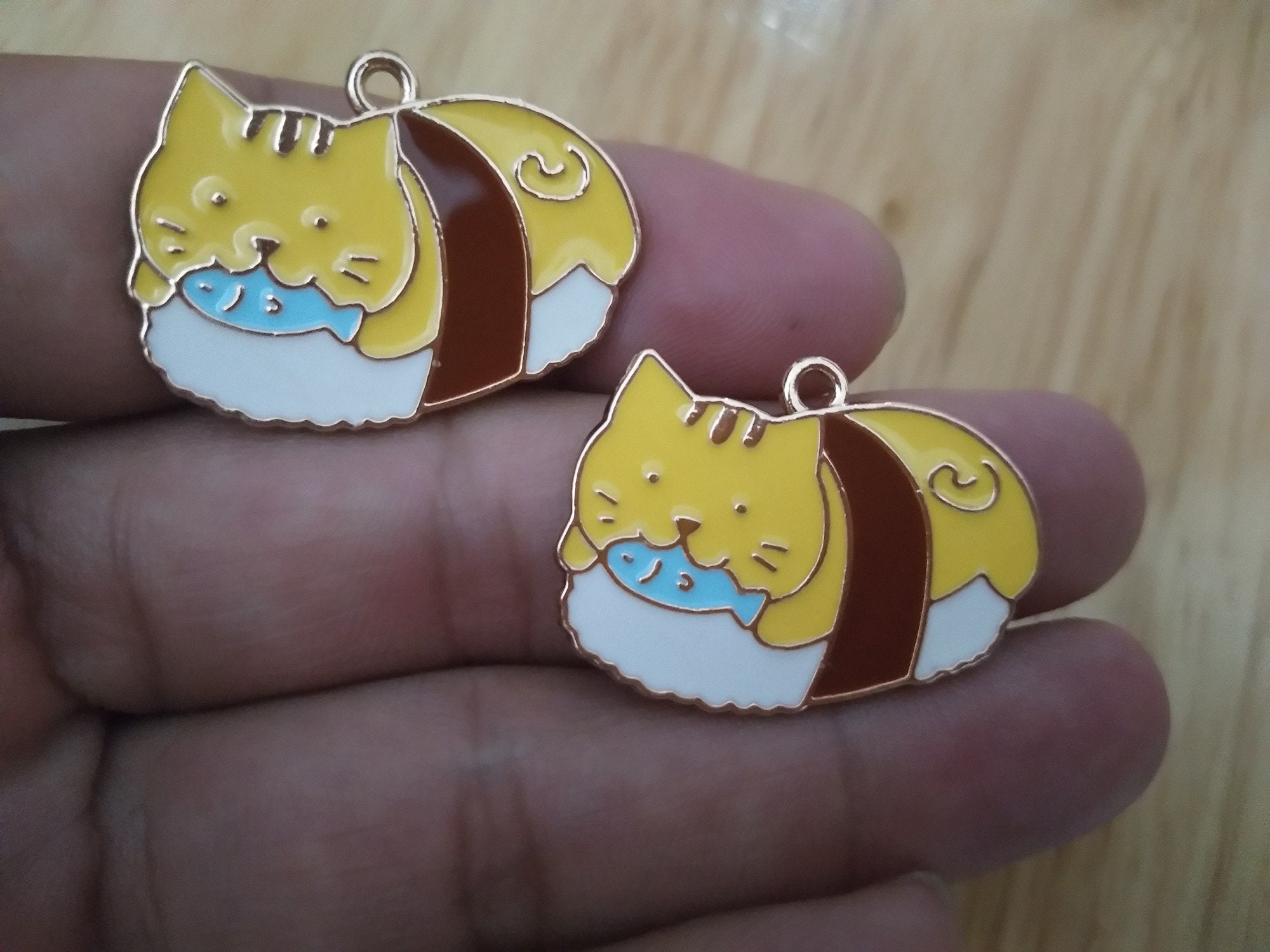 Cute Kitten Cat CharmEnamel Animal Cat Charm Pendant Cherry Etsy