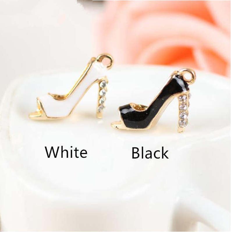 10pcs/lot High heels Charms Enamel Stiletto Shoes Charm Etsy