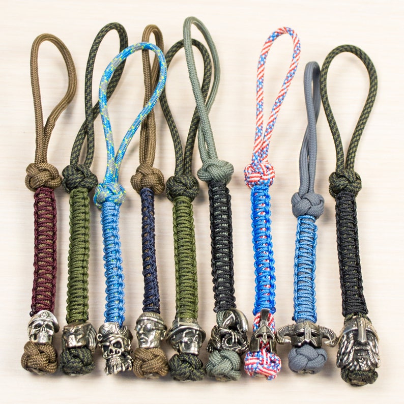 Awesome Paracord Lanyard Keychain Over 40 Artistic Beads Etsy