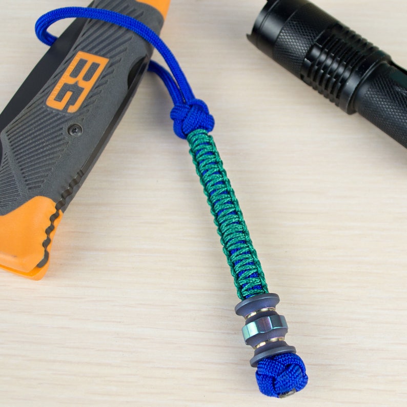 Cool Paracord Lanyard Keychain Strap Key Fob EDC Titanium Etsy