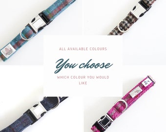 Quick release dog collar in Harris Tweed. Ideal for small to large dogs