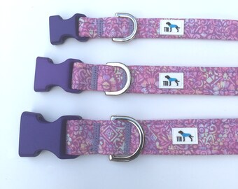 Liberty of London dog collar. Adjustable collar in 3 sizes.