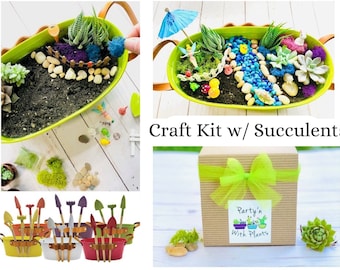 Craft kit for kid's teens, DIY craft for girls, Indoor Fairy Garden with plants, Girls Birthday Gift Ideas