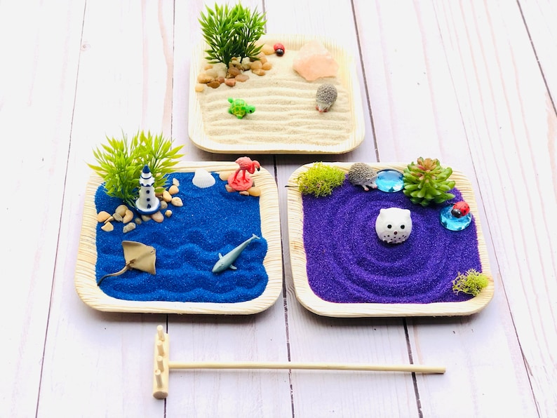 Miniature Zen Garden Desk Accessory Toy Sand Garden Etsy