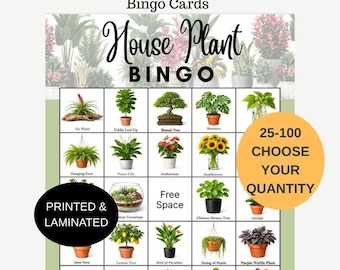 Plant Bingo Business Supplies: House Plant Bingo cards PRINTED & LAMINATED, How to start a Plant Bingo Event Business