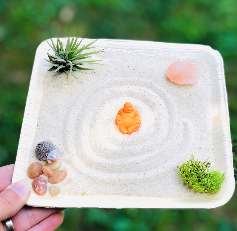 Mini Zen Garden Sand Garden DIY Kit Fidget Toy Coworker Gift Stress Relief Kit Zen Desk Decor Sand Zen Kit image 4