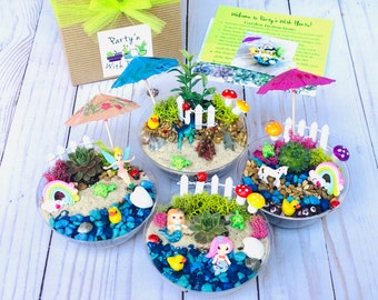Mini Fairy Garden Party Kit, Mermaid birthday party craft, Plant Party favors, Dinosaur Party Game, Unicorn Party Craft, Safari Party Craft