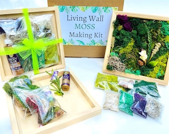 Art Craft Kit, Teenager Craft kit, Art Set, Moss Wall Kit, Bridesmaid Gift Box, Floral Kit, DIY Moss, Team Craft Activity, Adult Craft Kit