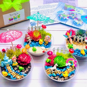 Mini Fairy Garden Kits, Mermaid Birthday Party, Kids Birthday Party Favor, kids craft kit, Mermaid Craft kit, Kids virtual activity craft image 7