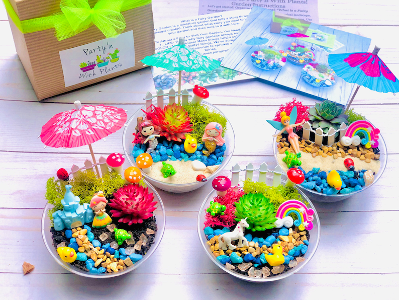 Mini Fairy Garden Kits, Mermaid Birthday Party, Kids Birthday Party Favor, kids craft kit, Mermaid Craft kit, Kids virtual activity craft image 7