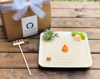 Mini Zen Garden - Sand Garden - DIY Kit Fidget Toy - Coworker Gift - Stress Relief Kit - Zen Desk Decor - Sand Zen Kit