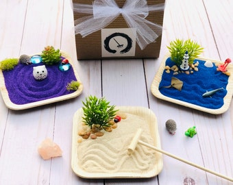 DIY Mini Zen Garden Kit – Relaxing Desktop Craft for Meditation, Mindfulness & Decor, Mini Desktop Sand Garden