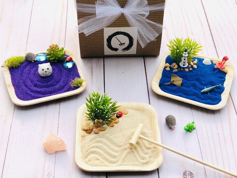 Miniature Zen Garden Desk Accessory Toy Sand Garden Etsy