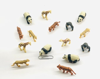 Set of miniature safari animals, pick any set terrarium supplies, tiny jungle animals, miniature jungle soap supplies, miniature panda,