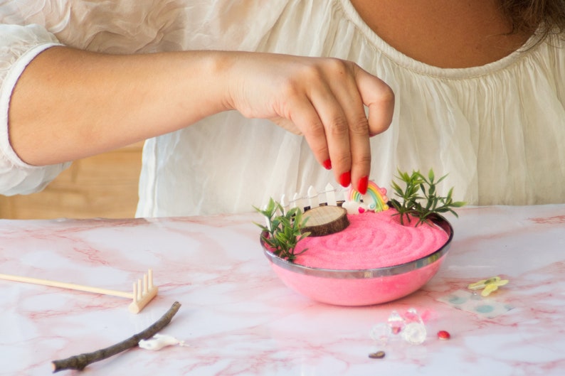 DIY Zen Garden kit Meditation Gift Bamboo Zen Rake Unicorn | Etsy