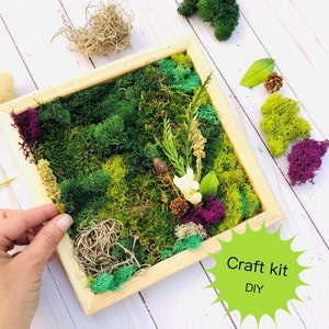 Craft for Girls, Gift for Crafter, Craft Kit Teens, DIY Art Gift Set, Moss Wall Art Kit, Flower craft kit, Floral craft, Kids Party Craft