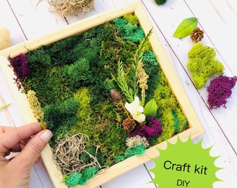 Craft Gift for Girls, Gift for Crafter, Craft Kit Teens, DIY Art Gift Set, Moss Wall Art Kit, Flower craft kit, Floral kit for adults