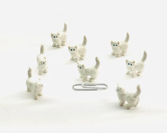 Set of miniature Cats, Cat Lover Gift, Tiny White Cat, Cat soap supplies, Cat Figurine, Soft Cat, Bulk miniature cats