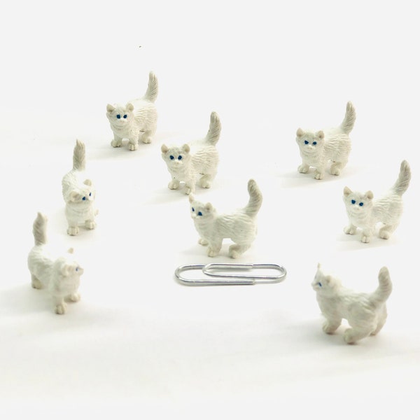 Set of miniature Cats, Cat Lover Gift, Tiny White Cat, Cat soap supplies, Cat Figurine, Soft Cat, Bulk miniature cats