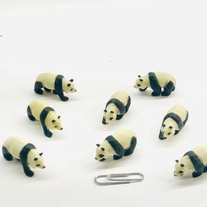 Set of miniature pandas, miniature safari animals, Tiny Panda, Panda terrarium supplies, tiny jungle animals, miniature jungle soap supplies image 1