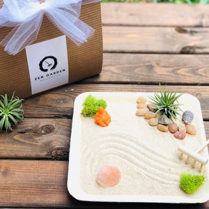 Mini Zen Garden Sand Garden DIY Kit Fidget Toy Coworker Gift Stress Relief Kit Zen Desk Decor Sand Zen Kit image 3