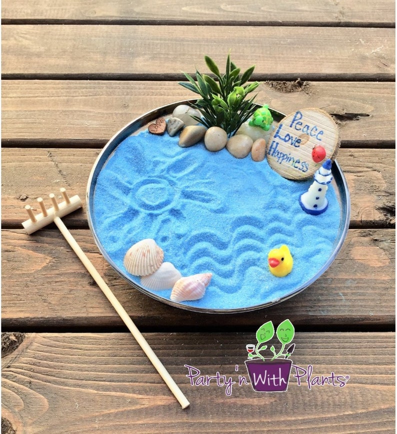 Zen Garden Kit Diy Meditation Desk Accessory Gift Coworker Fairy Sand Office Decor