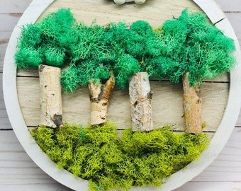 DIY Moss Wall Art Kit, Make Your Own Moss Art, Preserved Moss Art, Reindeer Moss Wall, Moss Tree, Make a moss tree, Kits for Adults,