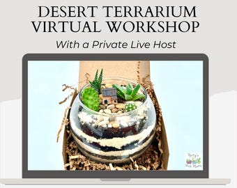 Virtual Succulent Terrarium Workshop: Live Host, Team Building Plant Kit