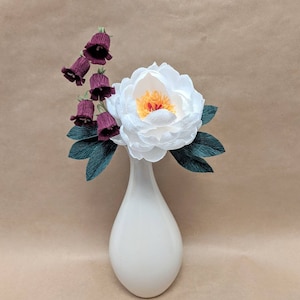 Paper Flower Peony Bouquet Small Posy, Symbol of Hope and Healing, Thank You Gift, Vignette Staging, Desk Accessory, Handmade Gift image 1