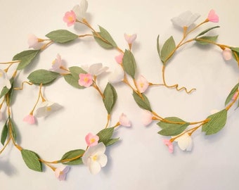 Cherry Blossom Flower Garland, Nursery Decor, Alternative Bridal Bouquet, Baby Shower Decoration, Wedding Decor, Cake Topper, Chair Sash