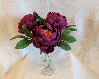 Paper Flower Peony - Charm Peony Paper Flowers for Bridal Bouquet - Mini Bouquet Gift,  Gift,