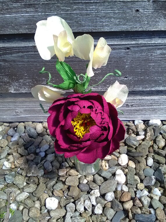 Peony flower bouquet posy with sweet peas for a thank you gift, Vignette staging or meaningful symbol of hope and gratitude, mother's day