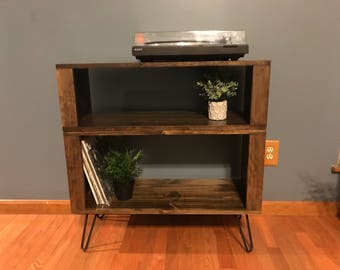 turntable furniture custom midcentury record cabinet w vinyl record storage hairpin legs dark walnut finish turntable furniture etsy turntable furniture custom midcentury record cabinet w vinyl record storage hairpin legs dark walnut finish turntable furniture etsy