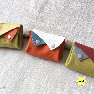 Leder Münztasche, Münztäschchen, Rindsleder, Ziegenleder