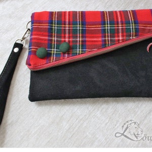 Clutch, Wrist bag, Leather, Upcycling