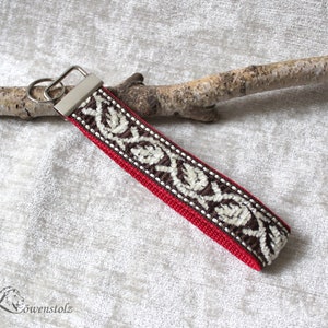 Keychain, lanyard, retro trim from the 1970s, nylon webbing